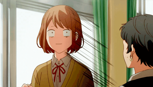 A Girl Making A Funny Face While Looking At Another Girl GIF