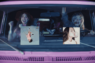 A Girl On A Swing Is On The Cover Of The Album GIF