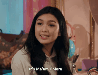 A Girl Says It 'S Ma 'Am Chiara In Front Of A Mirror GIF