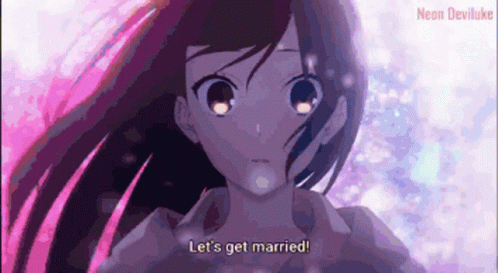 A Girl Says Let 'S Get Married In A Cartoon GIF