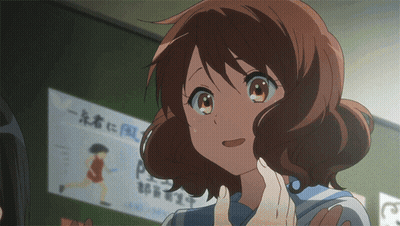 A Girl Stands In Front Of A Sign That Says ' A - A - N ' On It GIF
