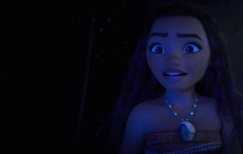 A Girl Stands On A Raft In Front Of A Boat With The Word Disney On It GIF