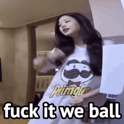 A Girl Wearing A Pringles Shirt Is Dancing GIF