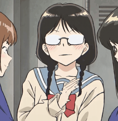 A Girl Wearing Glasses And A Red Bow Tie Is Making A Funny Face GIF