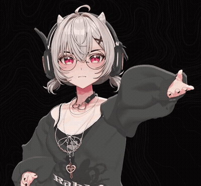 A Girl Wearing Headphones And A Necklace With A Heart Shaped Pendant On It GIF