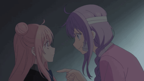 A Girl With A Bandage On Her Head Talks To Another Girl GIF