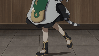 A Girl With A Cat Ear And White Hair Covering Her Mouth With Her Hand GIF