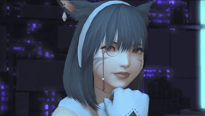 A Girl With A Cat Ear Headband Is Smiling GIF