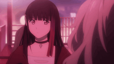 A Girl With A Choker And A Key Necklace GIF