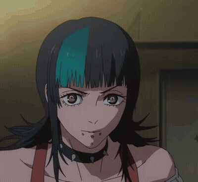 A Girl With A Choker Around Her Neck Has A Piercing On Her Neck GIF