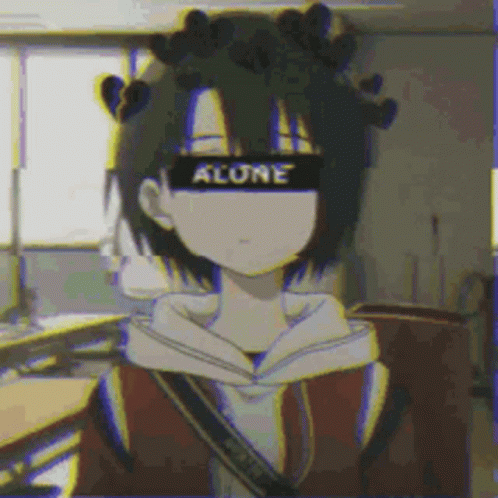 A Girl With A Crown Of Hearts On Her Head Is Wearing Sunglasses With The Word Alone On Them . GIF