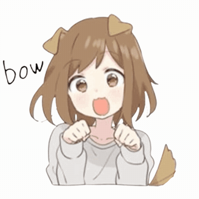 A Girl With A Dog 'S Ears On Her Head And A Tail . GIF