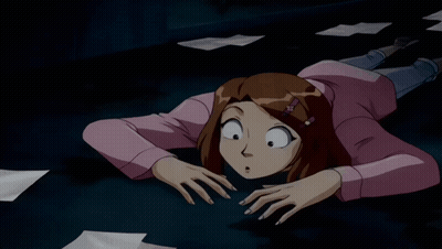 A Girl With A Flower In Her Hair Is Making A Surprised Face GIF