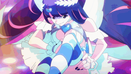 A Girl With A Heart On Her Head Is Dancing GIF