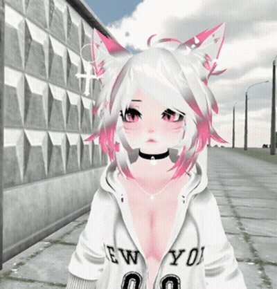 A Girl With A Hoodie That Says New York GIF