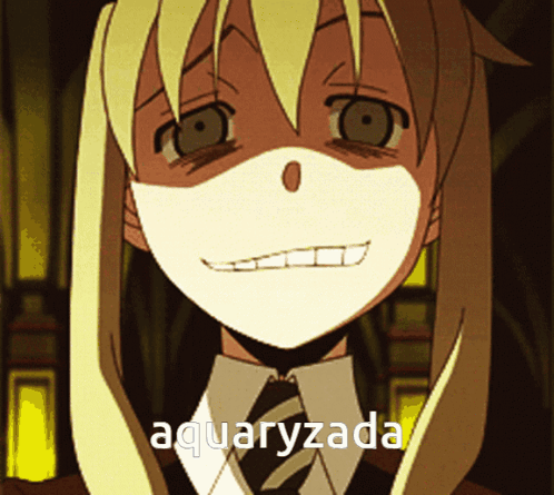 A Girl With A Mask On Her Face And The Word Aquaryzada Written Below Her GIF