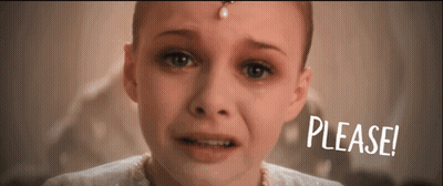 A Girl With A Pearl On Her Forehead Is Crying And The Words Please Are Above Her GIF