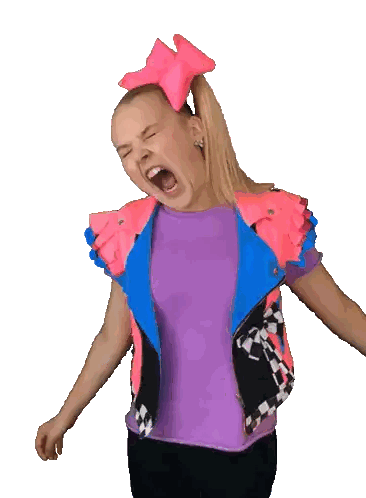 A Girl With A Pink Bow On Her Head Screams With Her Mouth Open Sticker