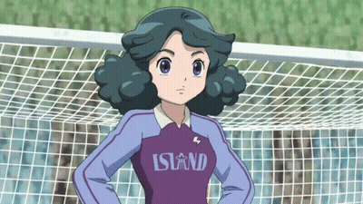 A Girl With A Purple Shirt That Says Island GIF