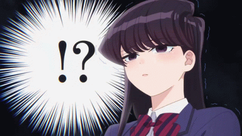 A Girl With A Question Mark Behind Her Head GIF