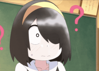 A Girl With A Question Mark On Her Head GIF