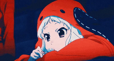 A Girl With A Red Hood Is Holding A Lollipop In Her Hand GIF