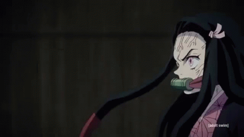 A Girl With A Scarf Around Her Neck Is Holding A Sword In Her Hand . GIF