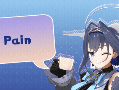 A Girl With A Speech Bubble That Says " Pain " GIF