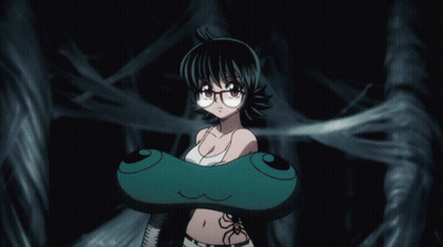 A Girl With A Spider Tattoo On Her Stomach GIF