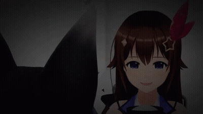 A Girl With A Star On Her Head Is Smiling GIF