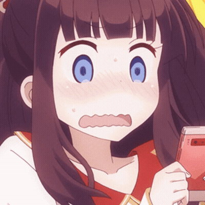 A Girl With A Surprised Look On Her Face Holding A Cell Phone GIF