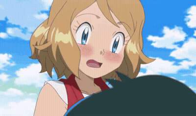A Girl With A Surprised Look On Her Face Is Holding A Blue Object GIF