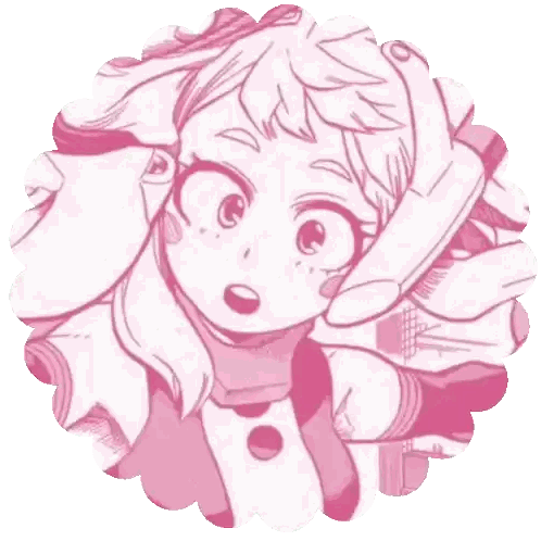 A Girl With A Surprised Look On Her Face Is In A Pink Circle Sticker