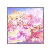A Girl With Blonde Hair And A Crown On Her Head Is Holding A Guitar In A Pink Dress . Sticker
