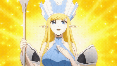 A Girl With Blonde Hair And A White Hat Is Holding A White Wand GIF