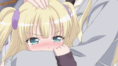 A Girl With Blonde Hair And Blue Eyes Is Being Held By A Woman GIF