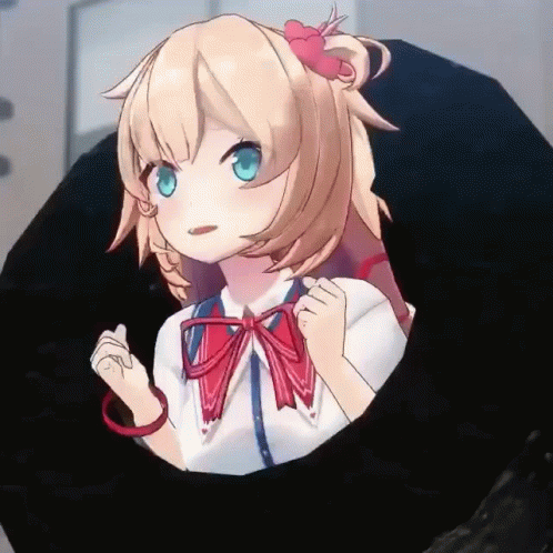 A Girl With Blonde Hair And Blue Eyes Is Holding An Umbrella In Her Hand . GIF