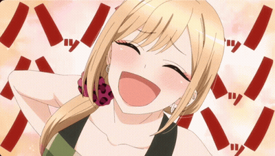 A Girl With Blonde Hair Is Laughing In A Cartoon GIF