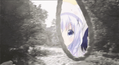 A Girl With Blue Eyes Is Looking Out Of A Hole In The Ground GIF