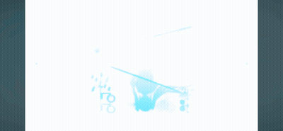 A Girl With Blue Hair And A White Dress Is Standing In The Water GIF