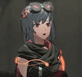 A Girl With Blue Hair And Goggles Is Wearing A Scarf And Gloves . GIF