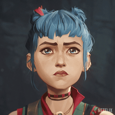 A Girl With Blue Hair Has A Choker Around Her Neck GIF