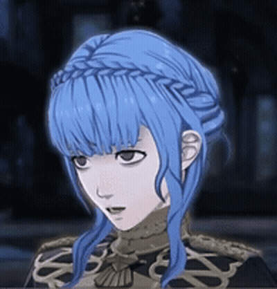 A Girl With Blue Hair Is Wearing A Braided Hairstyle GIF