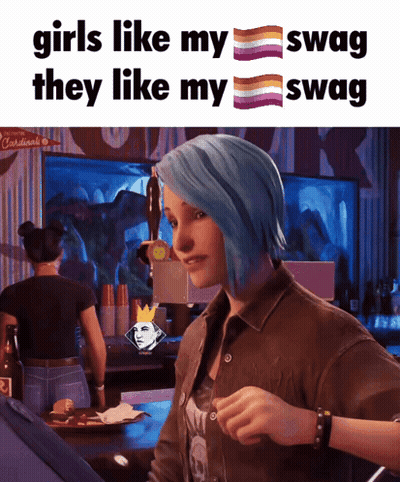 A Girl With Blue Hair Says Girls Like My Swag They Like My Swag In A Video Game GIF