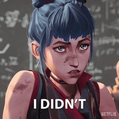 A Girl With Blue Hair Says I Didn 'T GIF