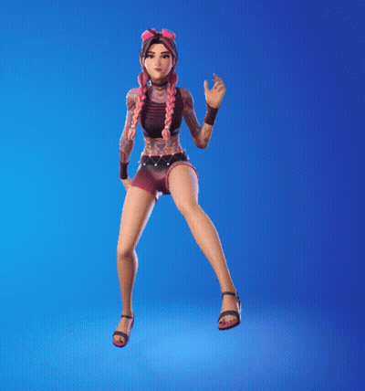 A Girl With Braids And Tattoos Is Dancing In A Video Game GIF