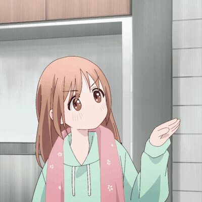 A Girl With Brown Hair Wearing A Pink Scarf GIF