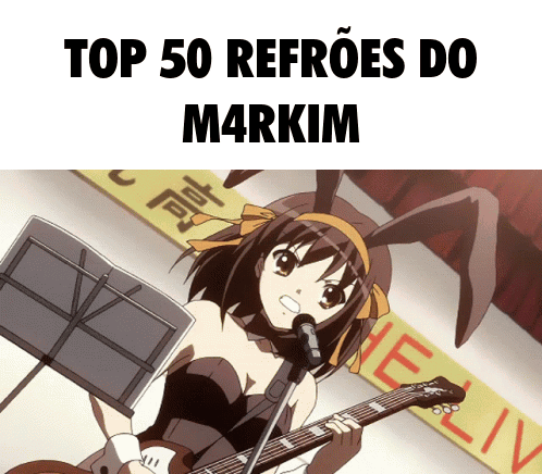 A Girl With Bunny Ears Is Singing Into A Microphone And Holding A Guitar GIF