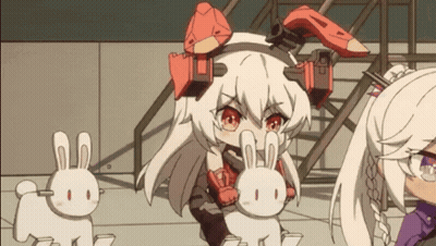 A Girl With Bunny Ears Is Standing Next To A Girl With Bunny Ears GIF