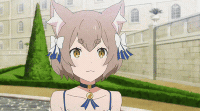 A Girl With Cat Ears And Bows On Her Head GIF